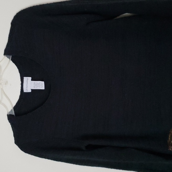 Soft surroundings boho green wool blend sweater, asymmetrical hem, women's small - Picture 2 of 7